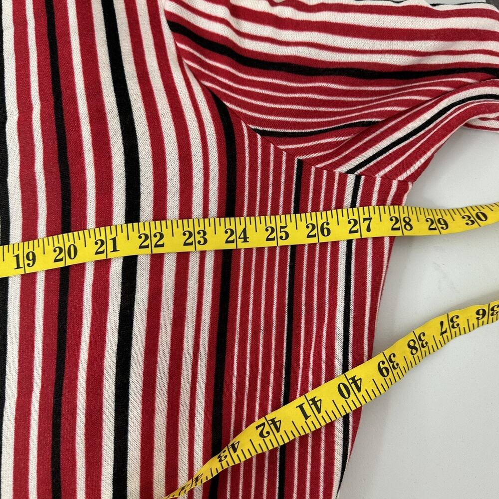 Maggie‎ Barnes Cardigan Sweater Womens 3x Red Open Knit Long Sleeve Stripe - Picture 9 of 13